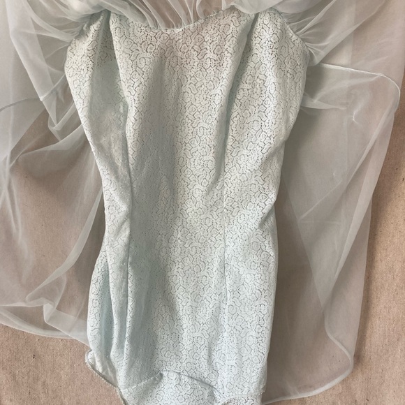 Sheer Light Blue Babydoll Top - Picture 2 of 6